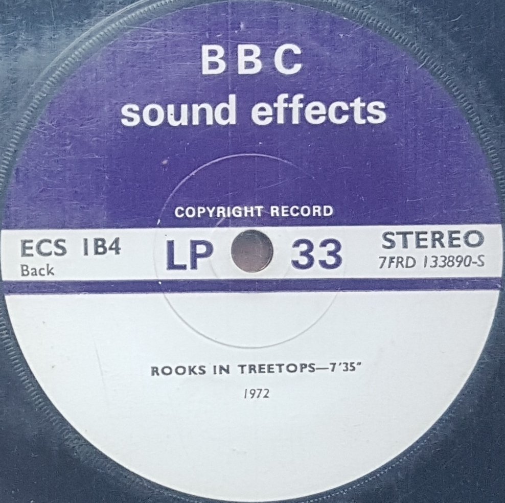 ECS 1B4 Churchyard at night / Rooks in treetops Not registered from the BBC records and Tapes library Label